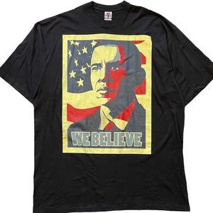 BARACK OBAMA Mens 4XL Big Tall T Shirt Democrats USA American Flag Short Sleeve